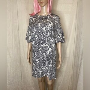 H&M tunic dress paisley print sz4